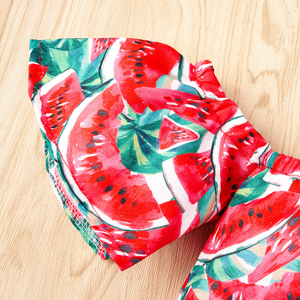 Watermelon Print Square Neck Bodysuit